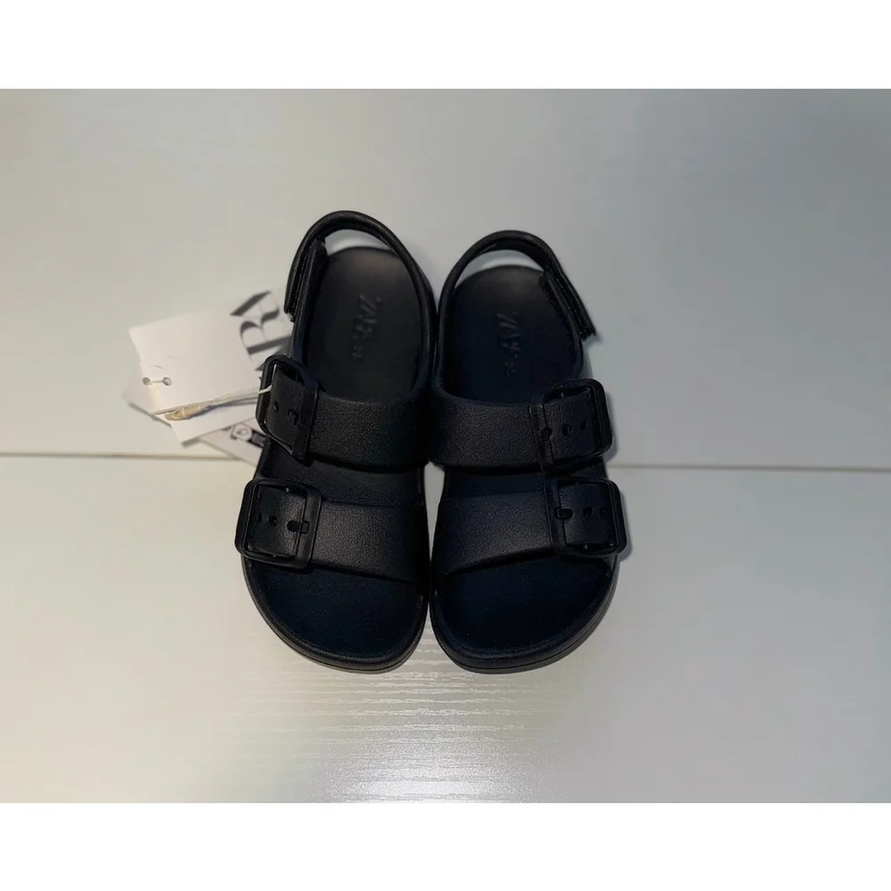 Baby Zara Black Pool Sandals Size 9 US 25 EU